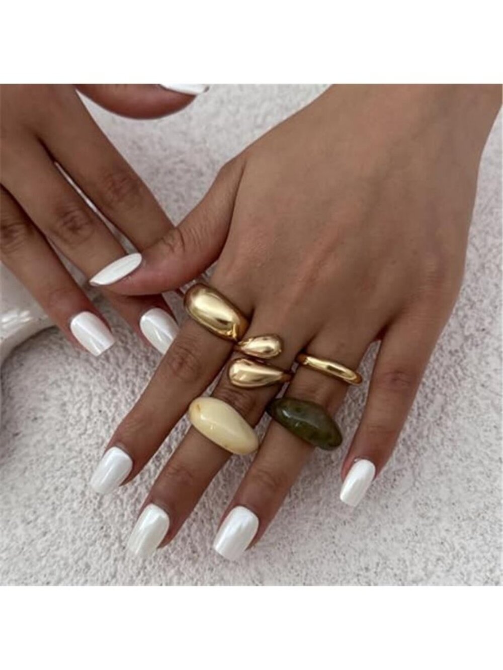 Chunky Stackable Ring Set - Picture 2 of 3